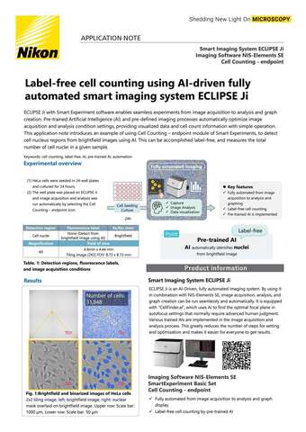Label-free Cell Counting Using AI-driven Fully Automated Smart Imaging ...