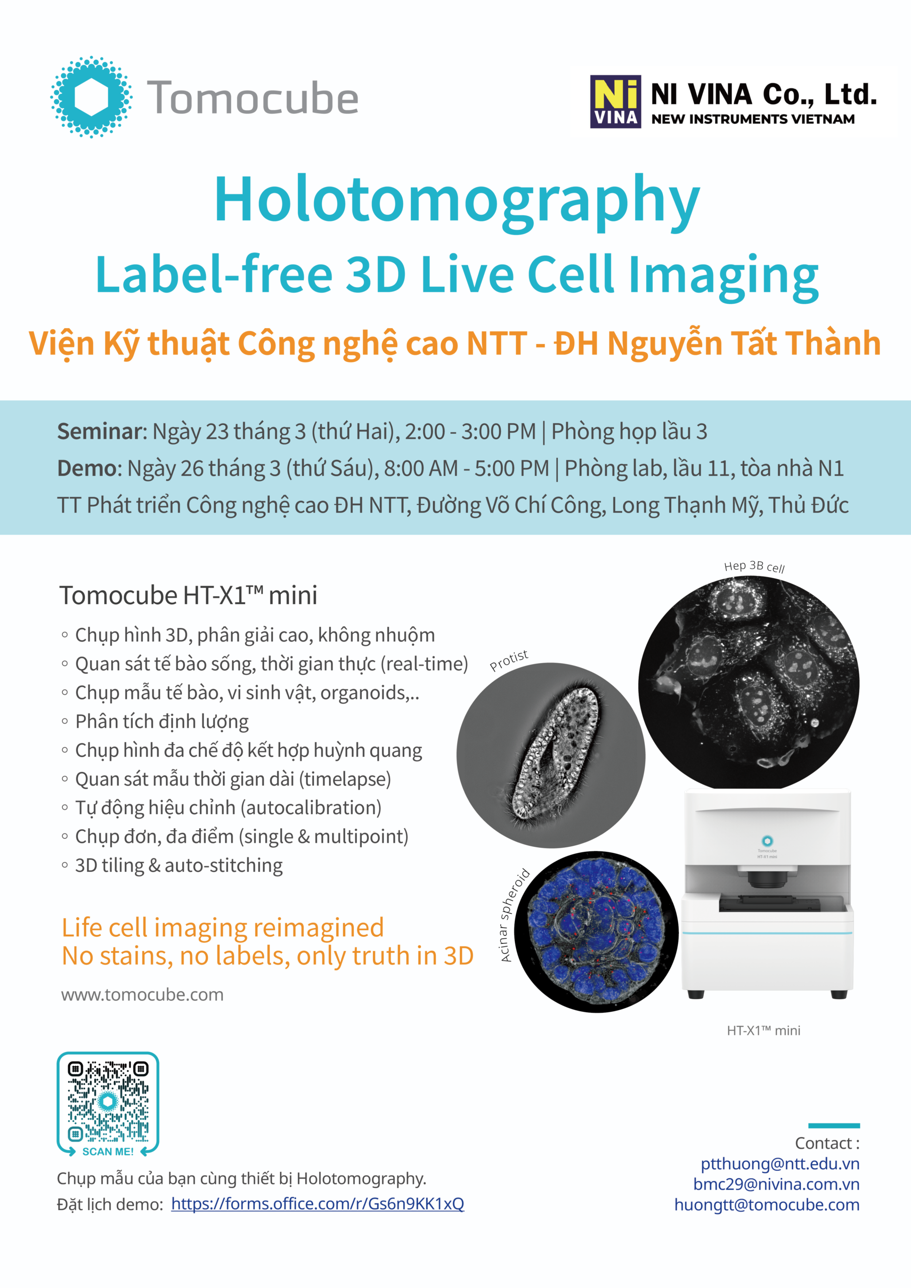 Seminar Holotomography tại Đại Học Nguyễn Tất Thành HCM